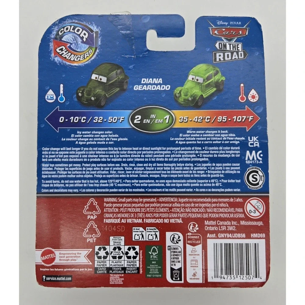 Disney Pixar Cars Color Changers Diana Geardado‎ Ghost Car 1:55 Diecast New
